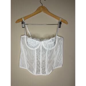White Lace Bustier Corset Top